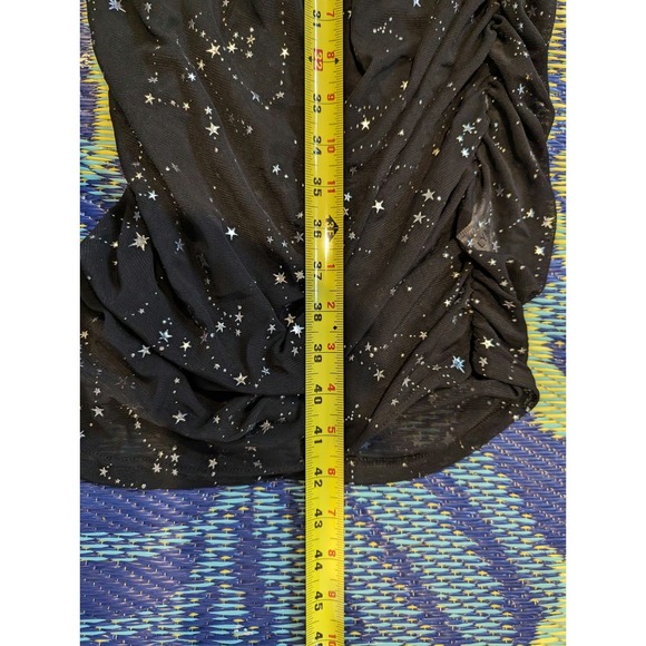 Star Mesh Dress Long Sleeve Bodycon Interstellar Galactic Festival Concert Dress - Picture 6 of 8